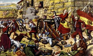 Napoleonische Kriege: Die Belagerung von Saragossa (15. Juni - 14. August von Unknown artist