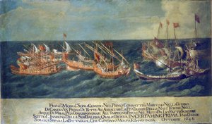 Seeschlacht von Milo während des Krieges von Candia von Unknown artist