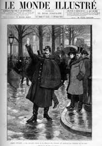 Neue Uniform der Friedenswächter-Autobrigade in Paris. Gravur in „Le Monde illustrious“ von Unknown artist