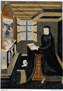 Oratorium der Königin Catherine de Medici (Caterina de Medici) (Königin im Gebet) - basierend auf Emaille aus dem 16. Jahrhundert, Cluny Museum von Unknown artist