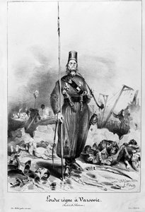 Ordnung herrscht in Warschau. Karikatur von Grandville und Forest zu den Worten von Marschall Sebastiani de la Porta (1772-1851) (Minister und Botschafter von Louis Philippe).