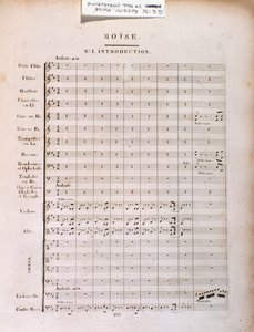 Seite der Partitur von Moses in Ägypten von Gioacchino Rossini von Unknown artist