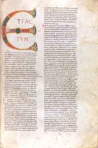 Seite mit Großbuchstaben "Et Factotum," 11. Jahrhundert von Unknown artist