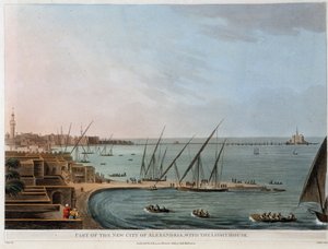 Teil der neuen Stadt von Alexandria mit dem Leuchtturm - in „Ansichten von Ägypten, Palästina und anderen Teilen des Osmanischen Reiches“ von Unknown artist