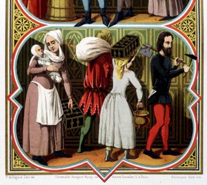 Menschen des Mittelalters - in „Die sumptuären Künste, Geschichte von Kostüm und Möbeln“