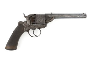 Perkussions-Seitenhammerrevolver, möglicherweise Kaliber .38 Zoll, ca. 1860er Jahre