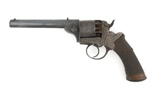 Perkussions-Seitenhammerrevolver, möglicherweise Kaliber .38 Zoll, ca. 1860er Jahre