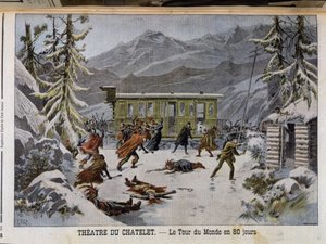 Aufführung im Théâtre du Châtelet von „In 80 Tagen um die Welt“ - in „Le Petit Journal“ vom 13.03.1898 von Unknown artist
