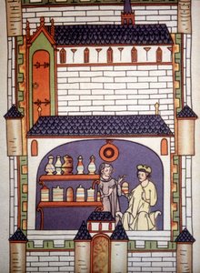 Apotheke in einer Abtei im 13. Jahrhundert - in „Chirurgie“ von Ruggero di Salerno von Unknown artist