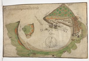 Plan der Stadt und des Hafens von San Sebastian, gezeichnet von Richard Poulter, Juni 1585 von Unknown artist
