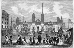 Hafen von New York, Vereinigte Staaten. Gravur in "The Illustrous Universe"
