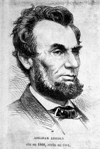 Porträt des amerikanischen Präsidenten Abraham Lincoln (1809 - 1865). von Unknown artist