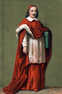 Porträt von Kardinal Jules Mazarin (Giulio Raimondo Mazzarino oder Mazarino) (1602-1661). Gravur von 1854.