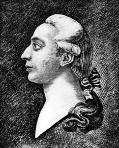 Porträt von Casanova. Gravur des 19. Jahrhunderts.