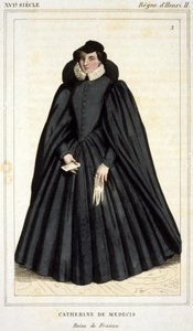 Porträt von Katharina von Medici (Caterina de Medici) (1519 - 1589), Gravur Anfang des 19. Jahrhunderts. von Unknown artist