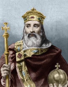 Porträt von Karl dem Großen (742-814), König von Frankreich - in Histoire des Français von Lavallée, Gravur, sd.