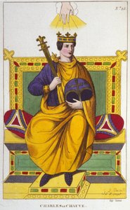 Porträt von Karl II. dem Kahlen (823 - 877), König von Frankreich, Gravur von 1830 von Unknown artist