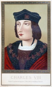 Porträt von Karl VIII. (1470 - 1498) - in „Louis XII et Anne de Bretagne“ von Paul Lacroix; ed. Hurtrel, Paris