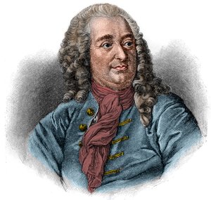 Porträt von Christian von Wolff, deutscher Jurist, Mathematiker und Philosoph. Gravur.