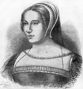 Porträt von Diane de Poitiers (1499-1566), Favoritin von Heinrich II., Gravur des 19. Jahrhunderts.