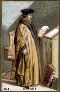 Porträt von Didier Erasme (1469-1536), niederländischer Humanist. Chromolithografie des 19. Jahrhunderts von Unknown artist