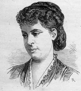 Porträt von Edile Riquer, französischer Komödiant, Mitglied der Comédie Française von 1856 bis 1884. Gravur in „Le Monde Illustré“ Nr. 1168 vom 16. August 1879. von Unknown artist
