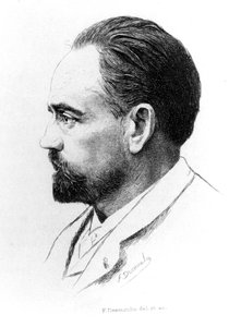Porträt von Emile Zola von F. Desmoulin. von Unknown artist
