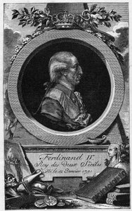 Porträt von Ferdinand I. der Beiden Sizilien (oder Ferdinand IV. von Neapel) (1751-1825) - Gravur aus dem 19. Jahrhundert von Unknown artist