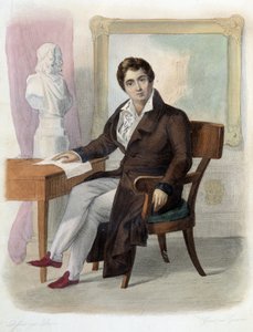 Porträt von François-Joseph (François Joseph) Talma (1763-1826), französischer Komödiant. in Ed. Mennechet, „Le Plutarque français“