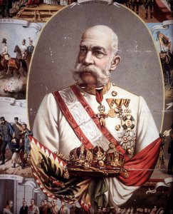 Porträt von Franz Joseph I (1830 -1916). Kaiser von Österreich und König von Ungarn. Chromolithographie des späten 19. Jahrhunderts von Unknown artist