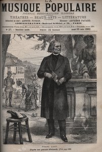 Porträt von Franz Liszt (1811-1886), ungarischer Komponist, Pianist und Dirigent - Gravur in „Populäre Musik“ illustriertes Wochenblatt - 1882 von Unknown artist