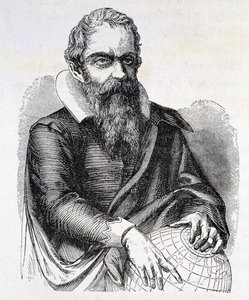 Porträt von Galileo Galilei genannt Galileo (1564 - 1642), Gravur 19. Jahrhundert von Unknown artist