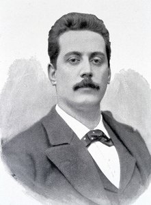 Porträt von Giacomo Puccini, italienischer Komponist (1858-1924), Gravur des 19. Jahrhunderts von Unknown artist