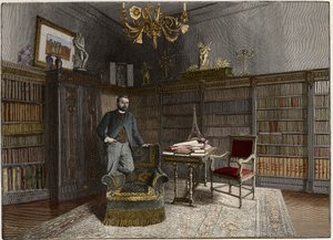 Porträt von Gustave Eiffel (1832-1923), französischer Ingenieur im Jahr 1892 in seinem Büro