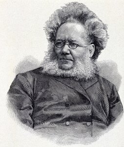 Porträt von Henrik (Henri) Johan Ibsen (1828-1906), norwegischer Dichter und Dramatiker, Gravur 19. Jahrhundert von Unknown artist