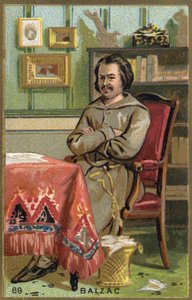 Porträt von Honoré de Balzac (1799-1850), französischer Schriftsteller. Chromolithographie 19. Jahrhundert von Unknown artist