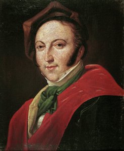 Porträt des italienischen Komponisten Gioacchino Rossini (Öl auf Leinwand)
