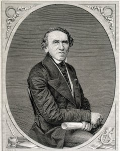 Porträt von Jakob Liebmann Beer, bekannt als Giacomo Meyerbeer (1791 - 1864), deutscher Komponist. Gravur 19. Jahrhundert von Unknown artist