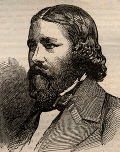 Porträt von James Russell Lowell (1819-1891), amerikanischer Dichter. Gravur in „The Illustrated London News“ vom 20. März 1858.