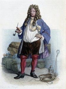 Porträt von Jean Bart, französischer Freibeuter (1650-1702) - in „Le Plutarque français“, von Mennechet von Unknown artist