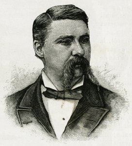 Porträt von Jerome J. Collins, Meteorologe der La Jeannette-Besatzung, für die Mission in den Norden. Gravur zur Illustration „Die Reise der Jeannette“ 1879-1881, Tagebuch von Kapitän G.W. De Long. Veröffentlicht in Le Tour du monde, nouveau journal des vo von Unknown artist