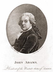 Porträt von John Adams (1735 - 1826), 2. Präsident der Vereinigten Staaten (1797 - 1801). Gravur 19. Jahrhundert