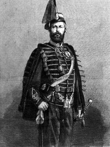 Porträt von König Karl XV. von Schweden (1826 - 1872).