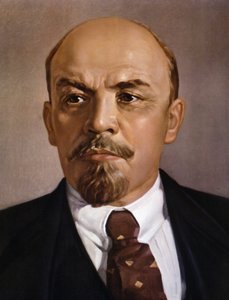 Porträt von Lenin. Anonymes Gemälde, 20. Jahrhundert.