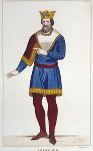 Porträt von Lothar II. (825-869) König von Lotharingien, Gravur von 1830 von Unknown artist