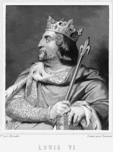 Porträt von Ludwig VI. der Dicke (1081-1137), König von Frankreich - in „Histoire des Français“ von Lavallée, Gravur, sd.