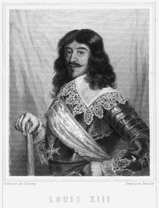 Porträt von Ludwig XIII. (1601 - 1643), König von Frankreich - in „Histoire des Français“ von Lavallée, Gravur, undatiert. von Unknown artist