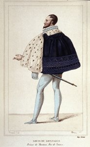 Porträt von Louis de Gonzague, Herzog von Mantua, jetzt durch seine Heirat 1565 mit Henriette de Cleves, der neue Herzog von Nevers. Gravur von 1830 von Unknown artist