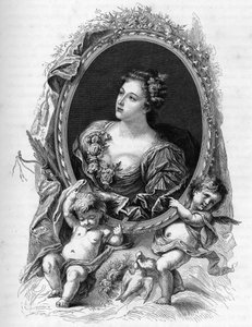 Porträt von Marie-Madeleine (Marie Madeleine) de La Vieuville, Gräfin von Parabere (1693-1750) - Gravur von 1862 in „Die Königinnen der Welt“ von unseren ersten Schriftstellern - Herausgegeben unter der Leitung von JGD Armandaud