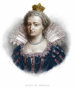 Porträt von Maria von Medici (1573 - 1642), Ehefrau von Heinrich IV. und Mutter von Ludwig XIII. (Gravur von 1836)